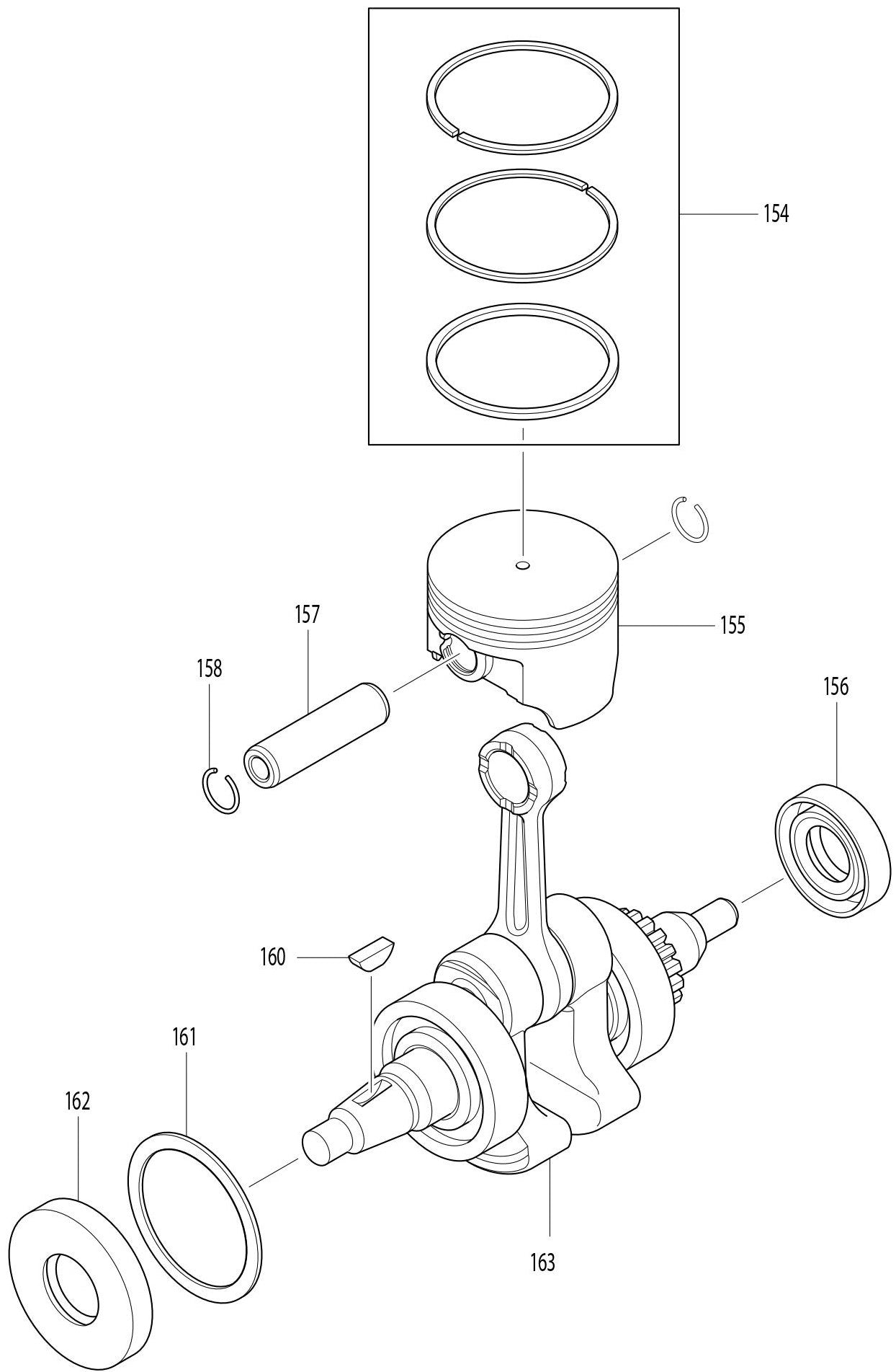 Piston Assembly Parts For EB7650WH, EB7650TH Blower parts By Makita