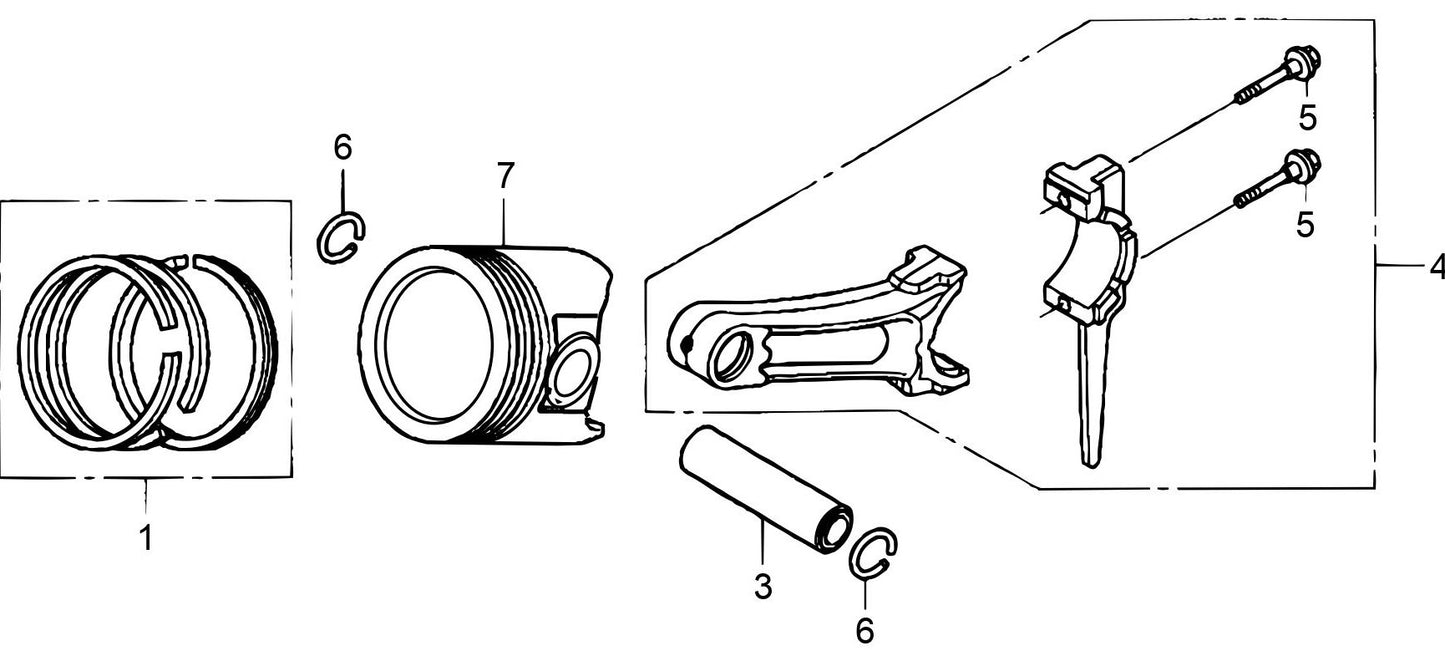 MVH208GH Honda GX240UT2SMXC/GX270UT2SCM Engine Piston Assembly Parts
