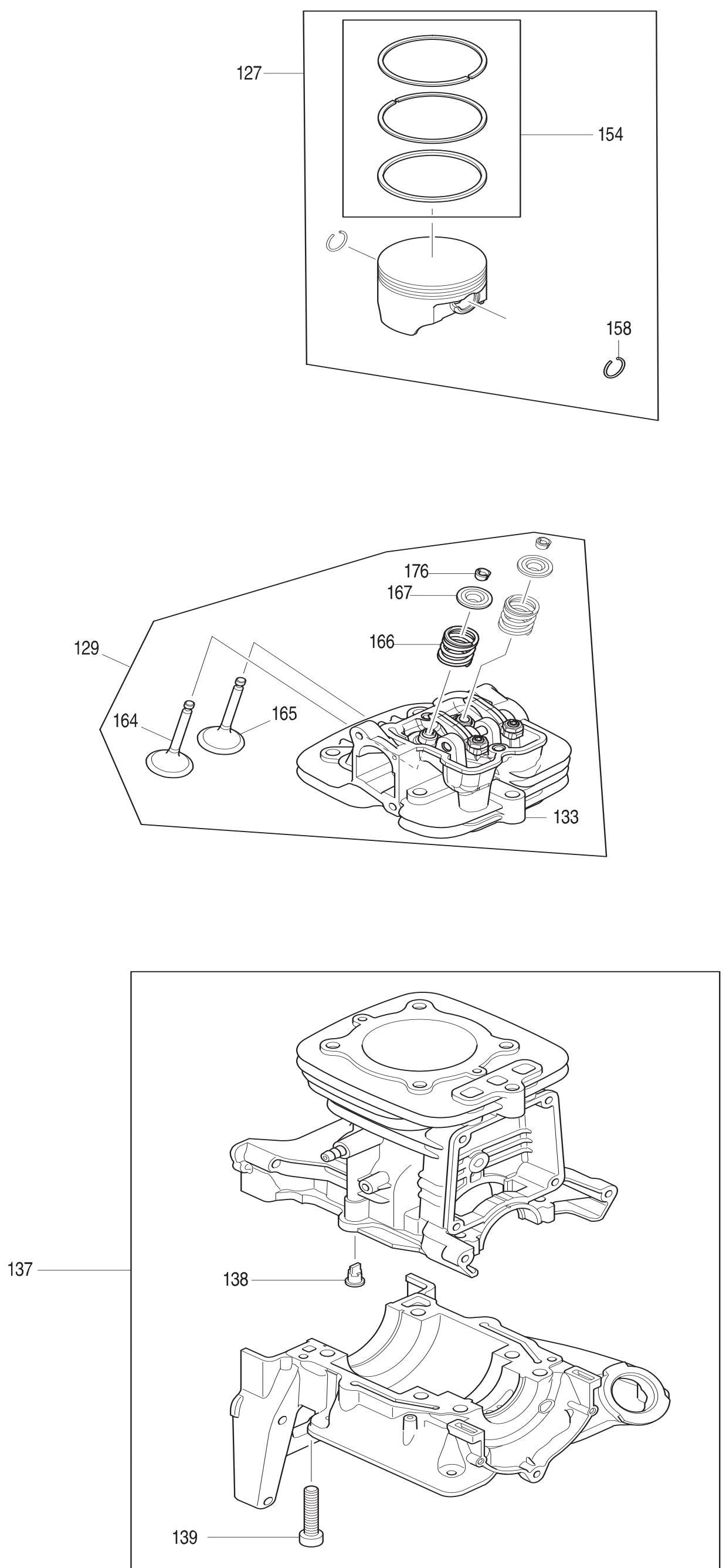 Piston, Cylinder Assembly Parts For EB7660WH, EB7660TH Blower Parts by Makita