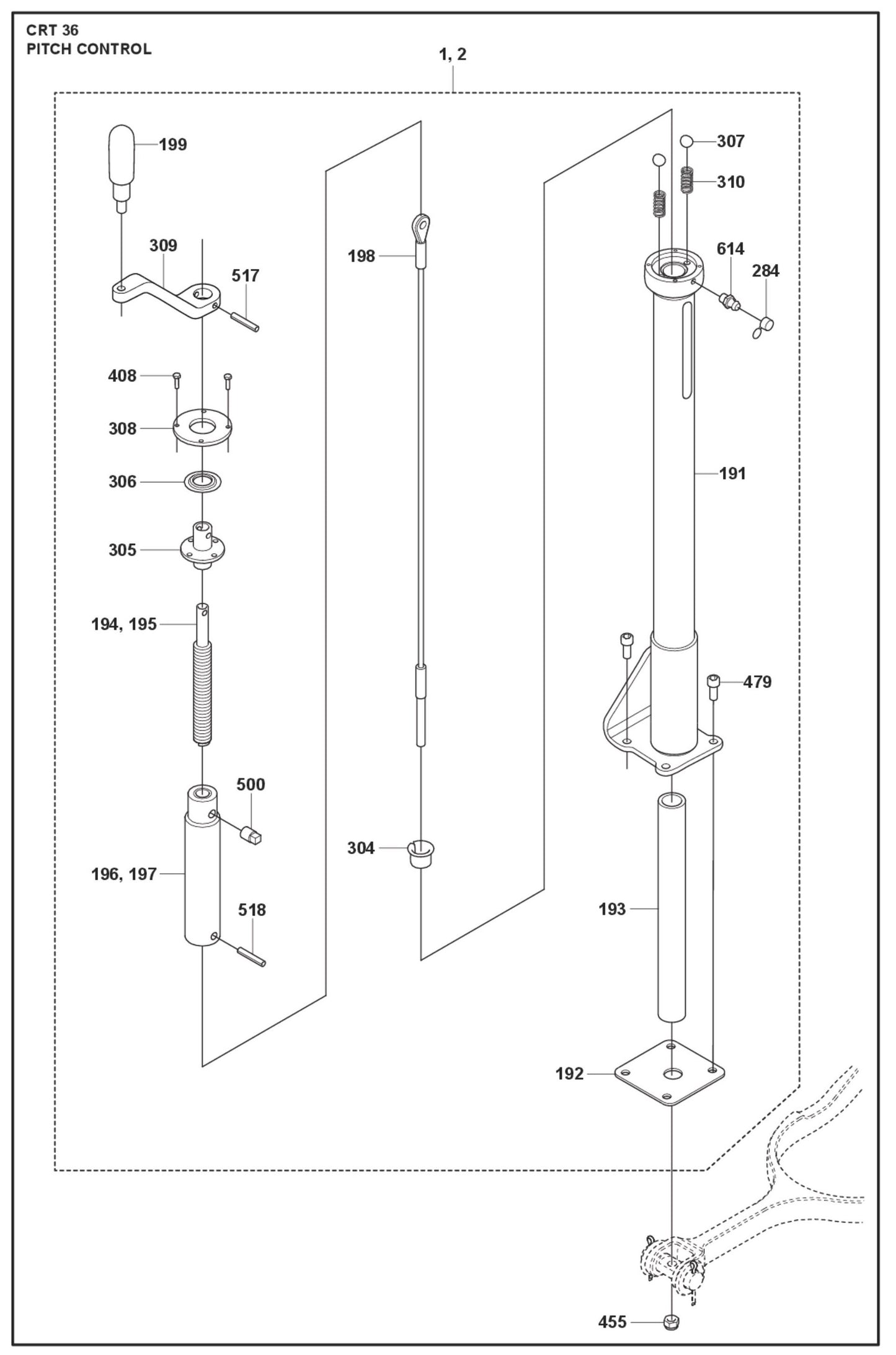 Pitch Control Parts For Ride On Trowel CRT 36 By Husqvarna