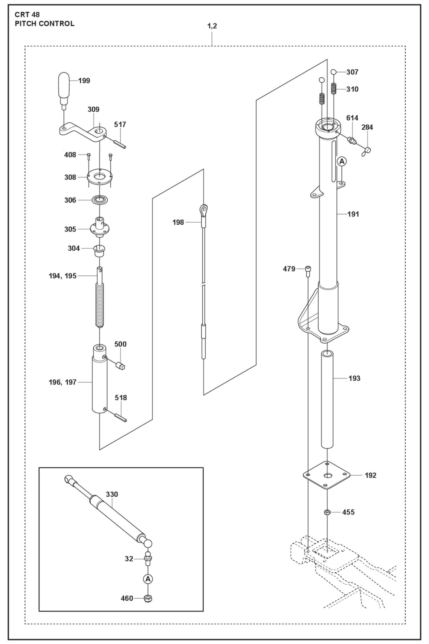 Pitch Control Parts For Ride On Trowel CRT 48 Diesel By Husqvarna