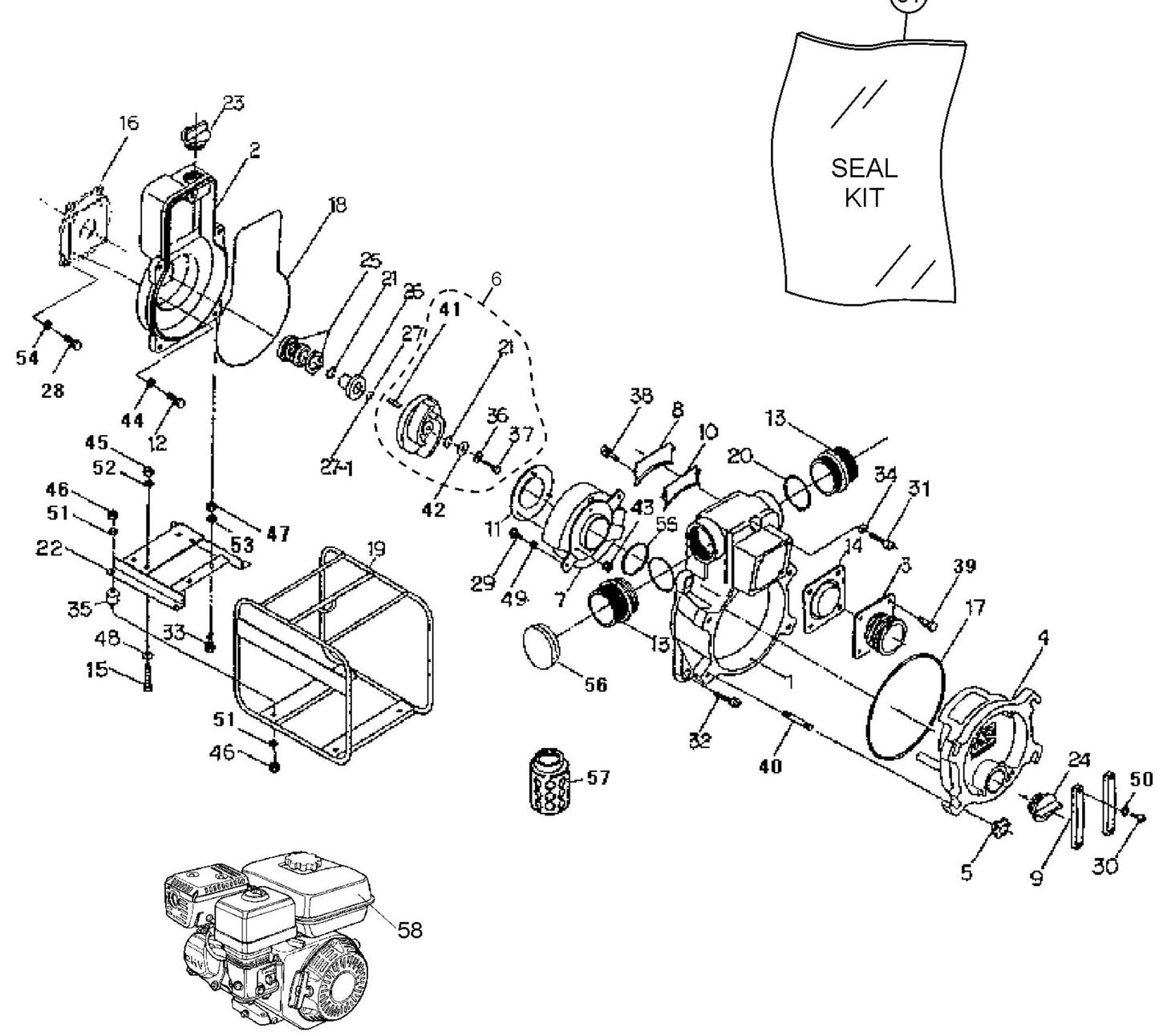 QP3TH Pump assembly Parts By Multiquip