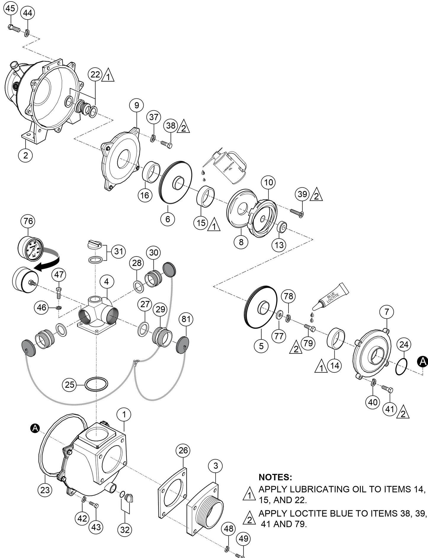 MQ QPT405SLT Pump Assembly Parts By Multiquip