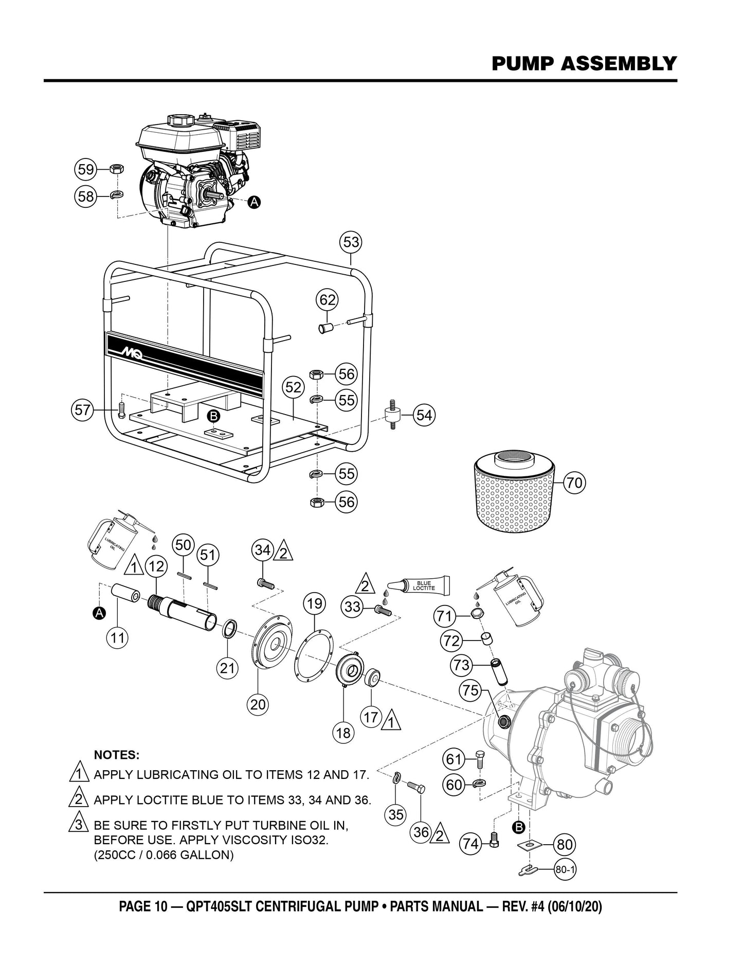 MQ QPT405SLT Pump Assembly Parts 2 By Multiquip