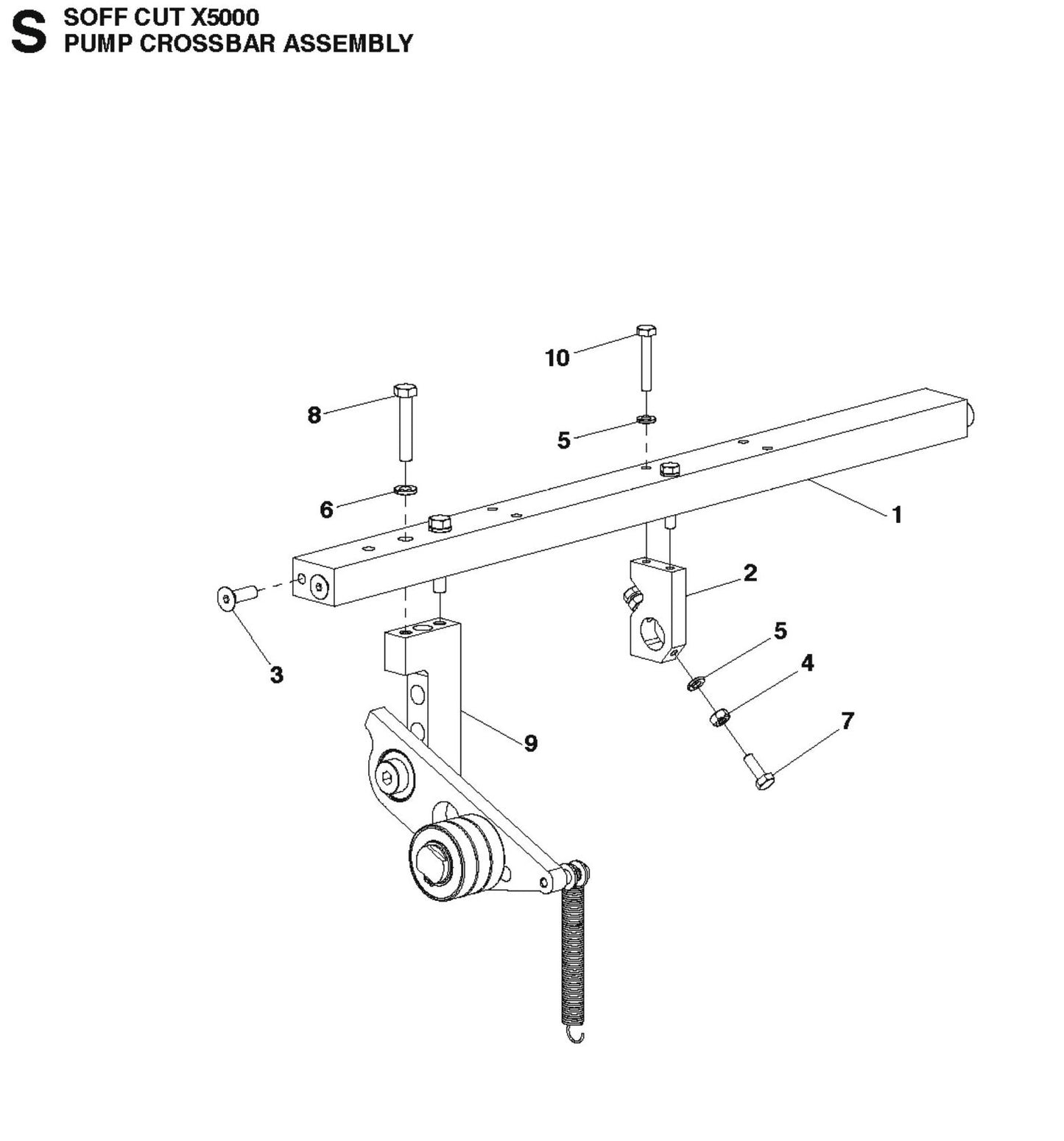 Pump Crossbar Assembly Parts For Soff Cut X5000 by Husqvarna