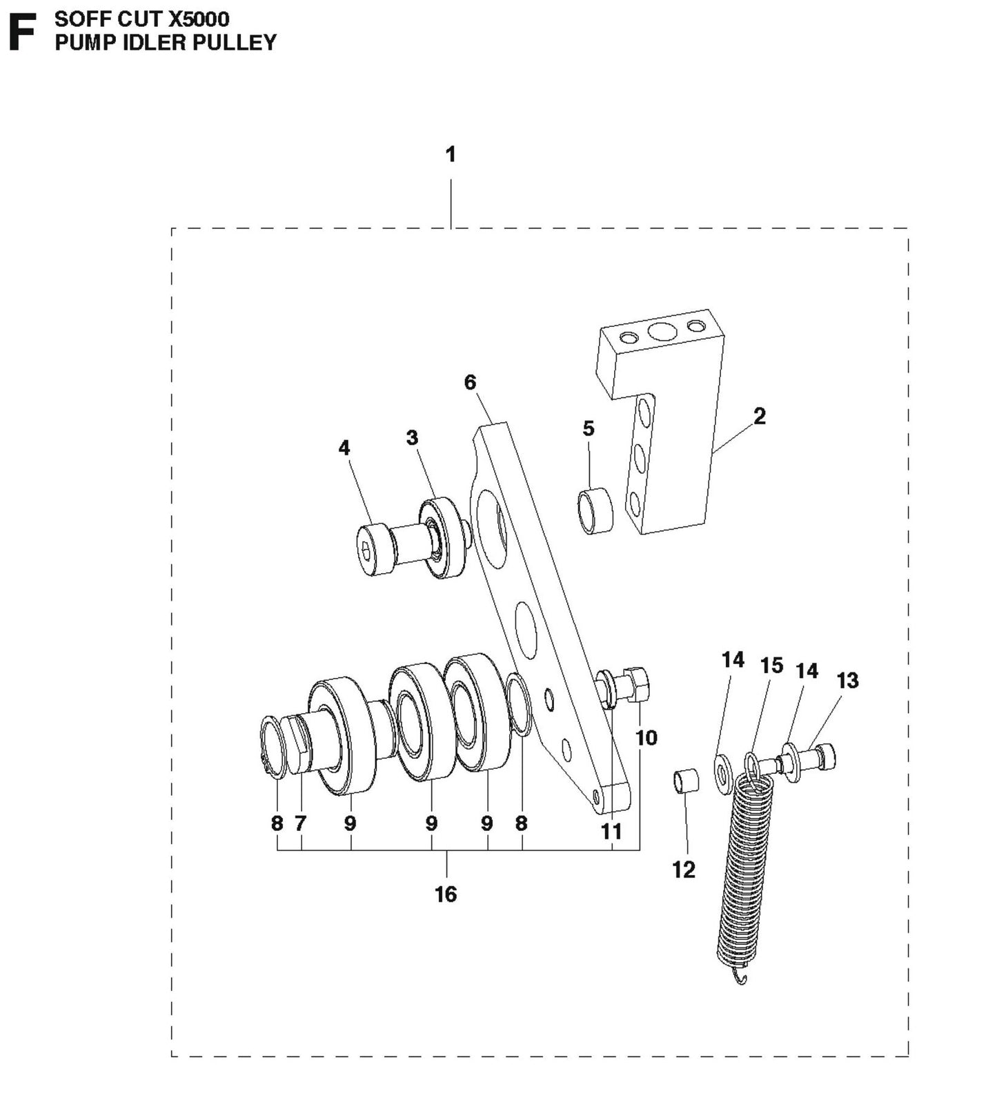 Pump Idler Pulley Parts For Soff Cut X5000 by Husqvarna