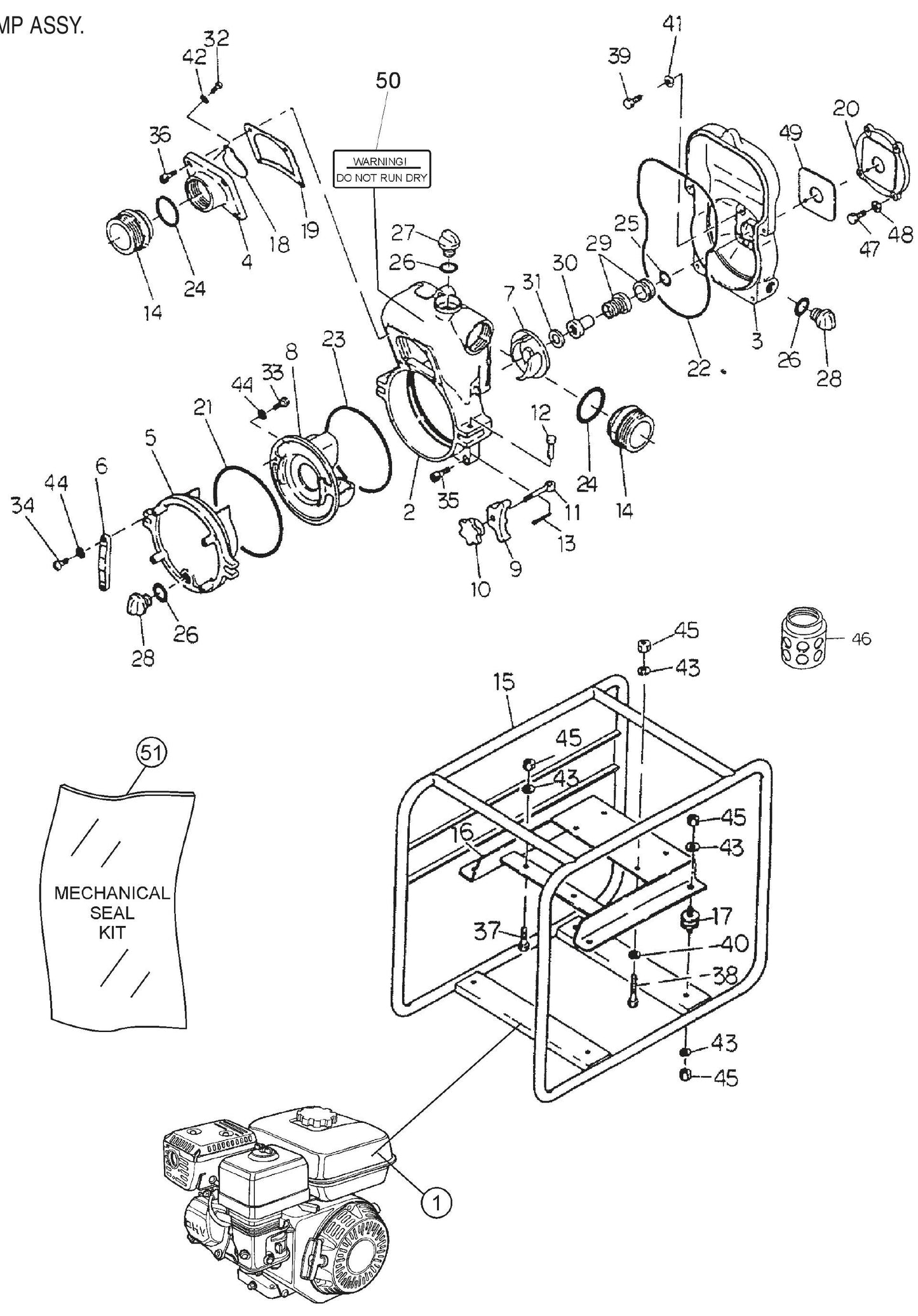QP301TH HONDA GX240K1PA2 ENGINE Pump Assembly Parts By Multiquip