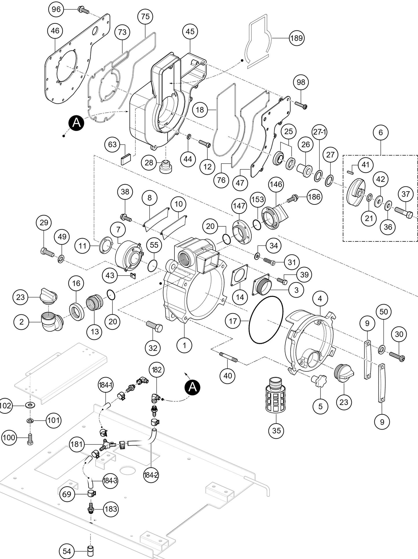 QP3TS Pump Assembly Parts By Multiquip