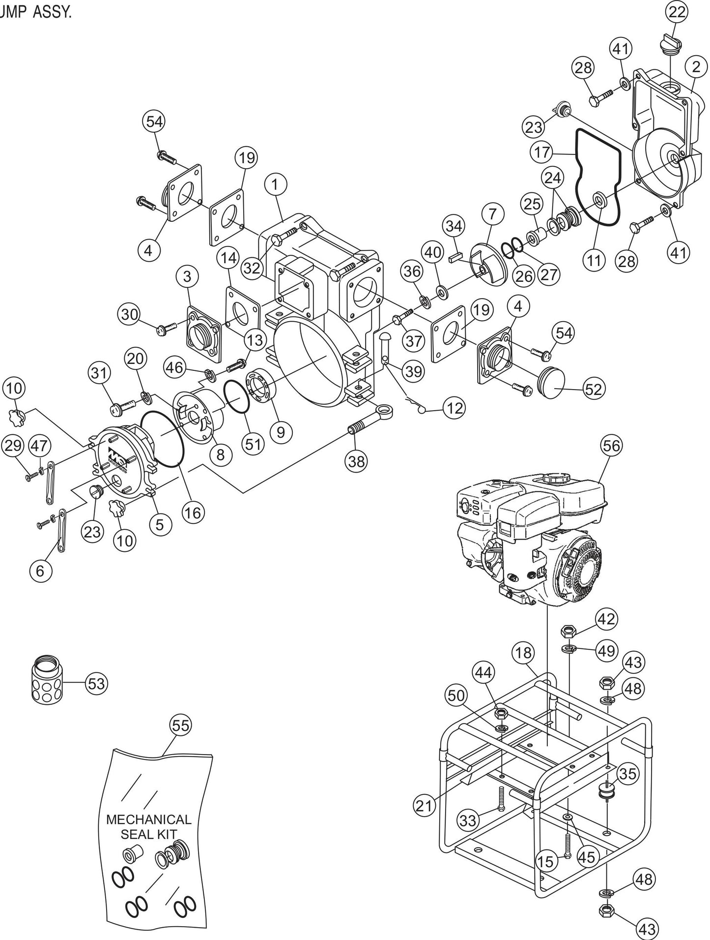 QP4TE Pump Assembly Parts By Multiquip