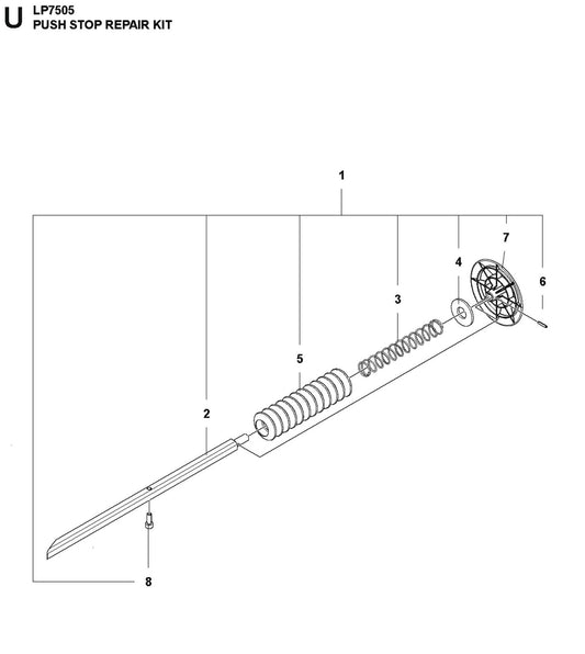 Push Stop Repair Kit Parts For LP7505 Walk Behind Roller By Husqvarna