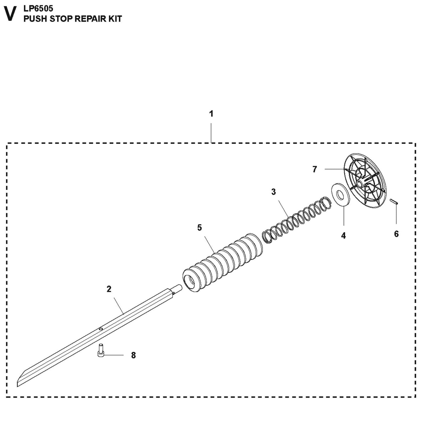 Push Stop Repair Kit Parts For LP 6505 Walk Behind Roller By Husqvarna