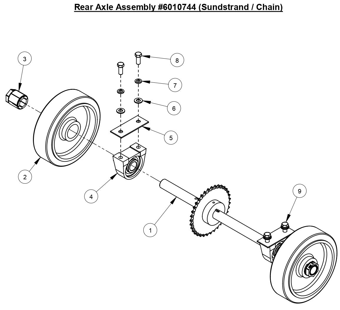 CC6540E Rear Axle Assembly (Sundstrand/Chain)