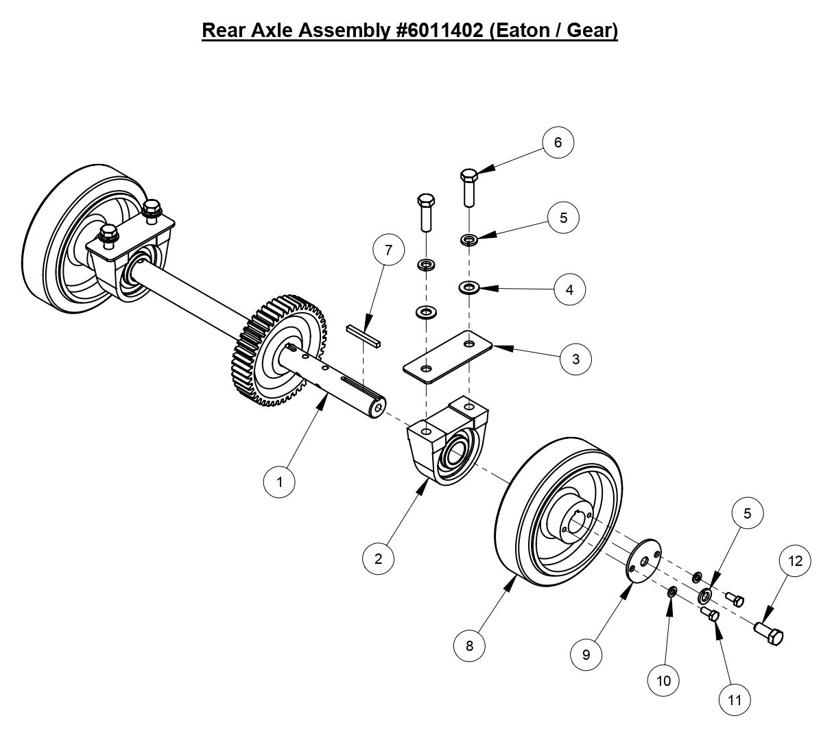 CC3538 JK Rear Axle Assembly