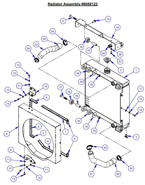 CC5048DCV, CC5048DCV-3 Radiator Assembly Parts