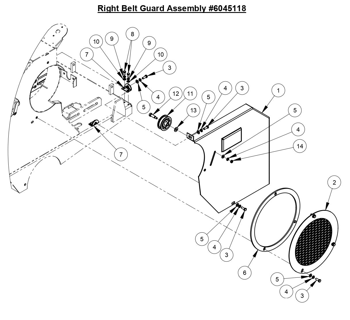 CC4144D Right Belt Guard Assembly