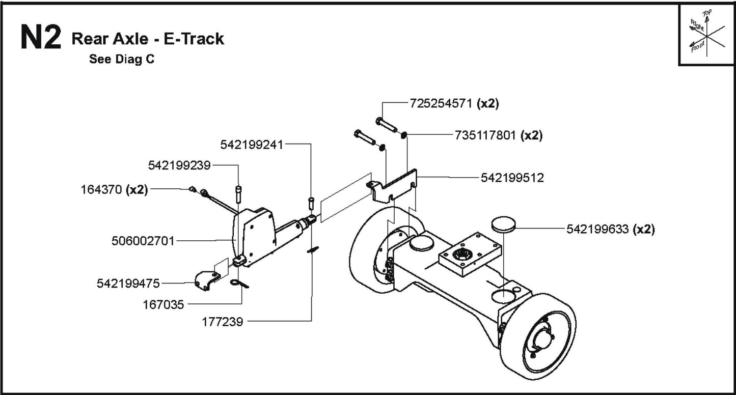 Rear Axle-E-Track Parts for FS8400 D By Husqvarna