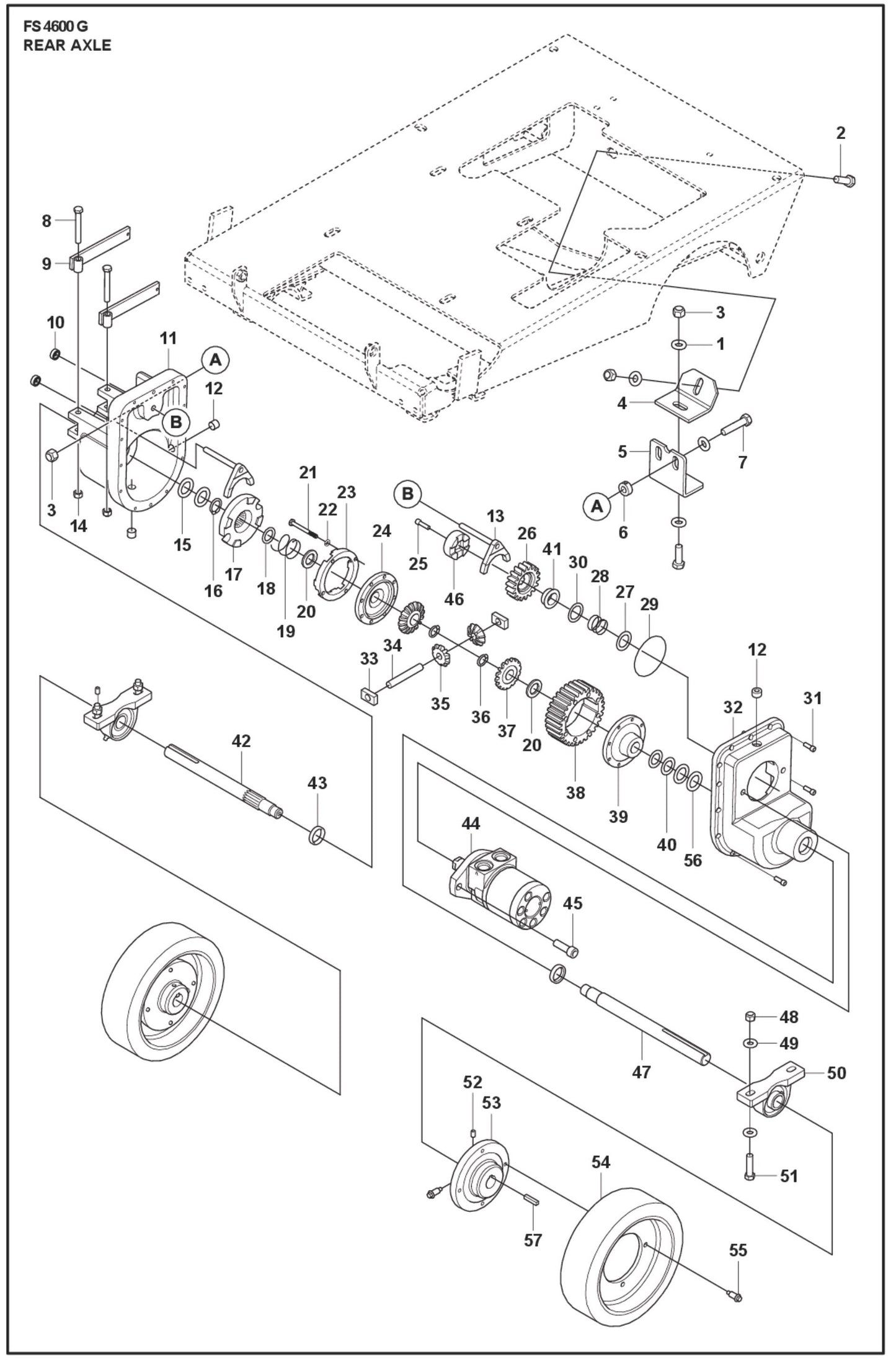 Rear Axle Parts For FS4600 G By Husqvarna