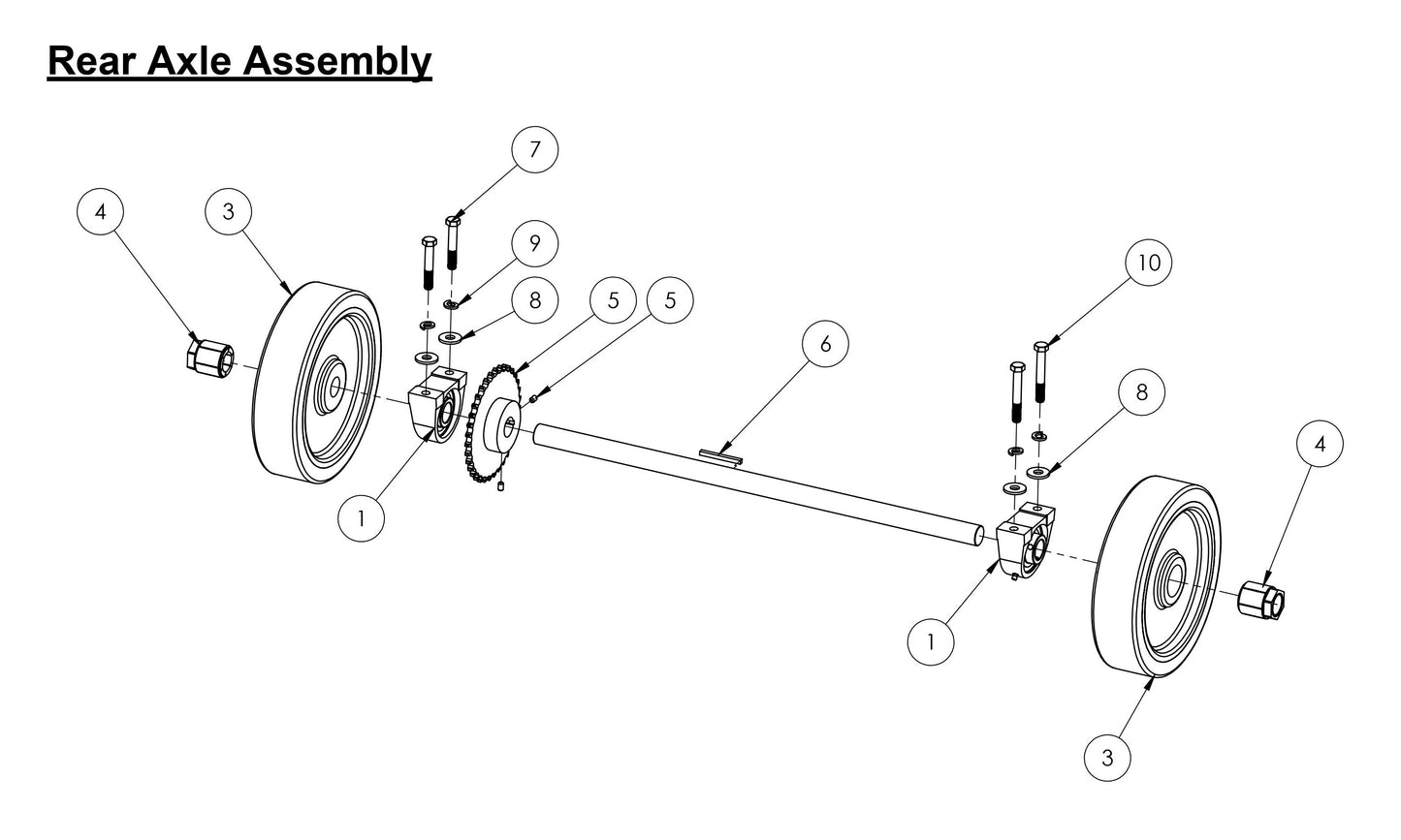 CC-110D-DC Rear Axle Assembly Parts