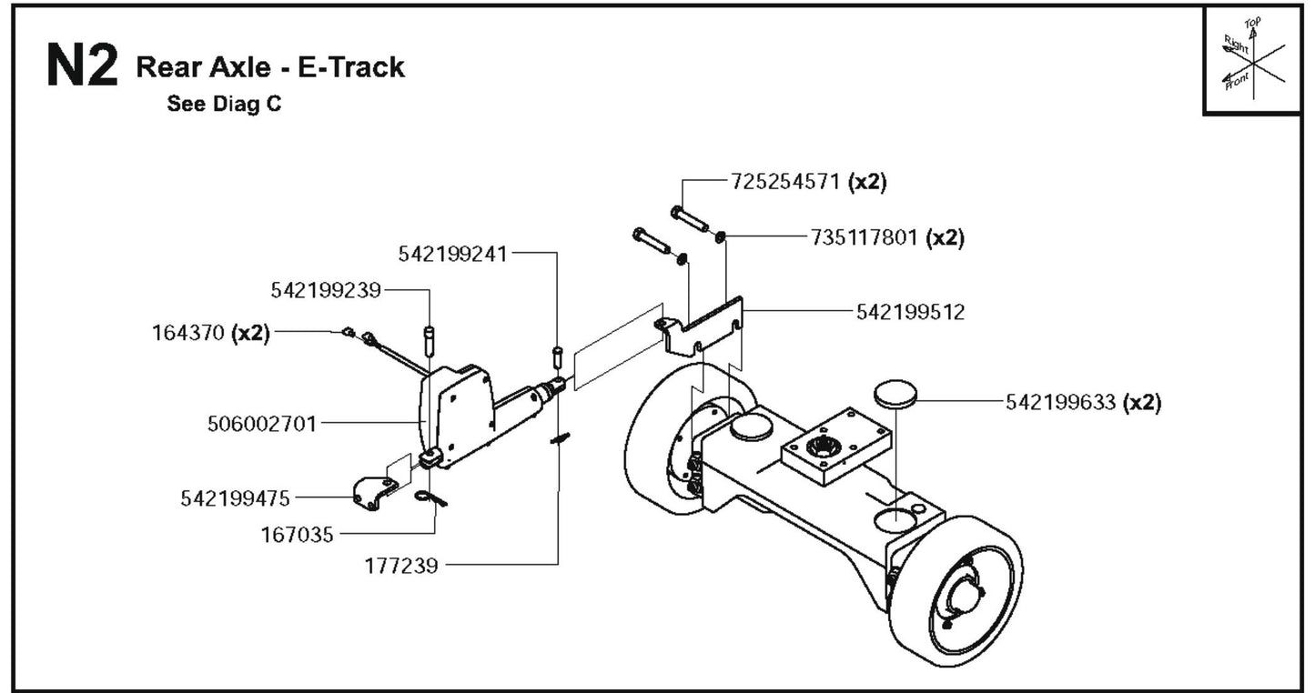 Rear Axle-E-Track Parts For FS6600 D By Husqvarna