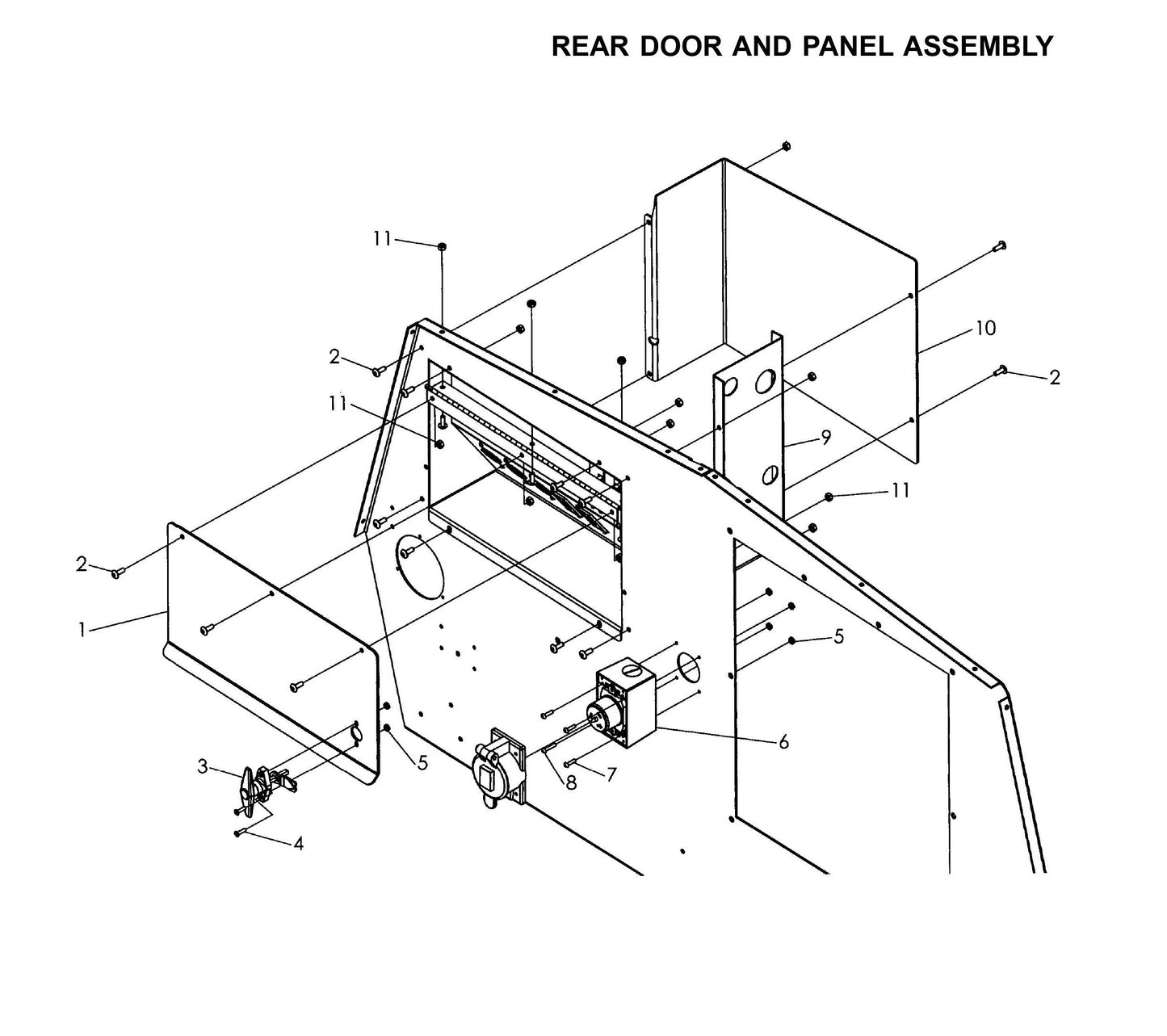 V-Series Maxi-Lite 15-20KW-Rear Door And Panel Assembly Parts By Allmand