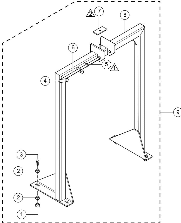 Rear Mast Support Assembly Parts For MLT25 Light Tower By Multiquip