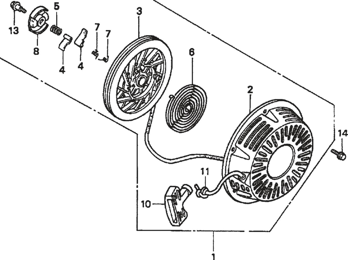 Honda GX390K1QWT2 Engine recoil Starter Assembly Parts For SP2 CE13H20 SCE13H20 SCE20H20 By Multiquip