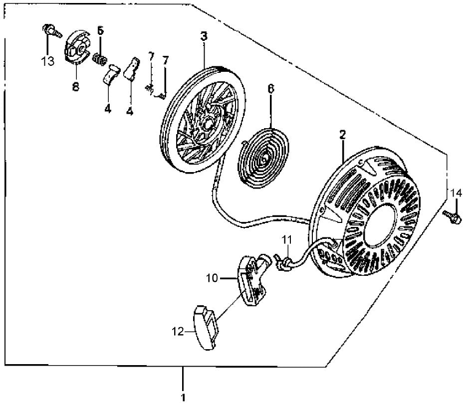 recoil Starter Assembly Parts For MRH800GS HONDA GX390 Series Engine Vibratory Rollers By Multiquip