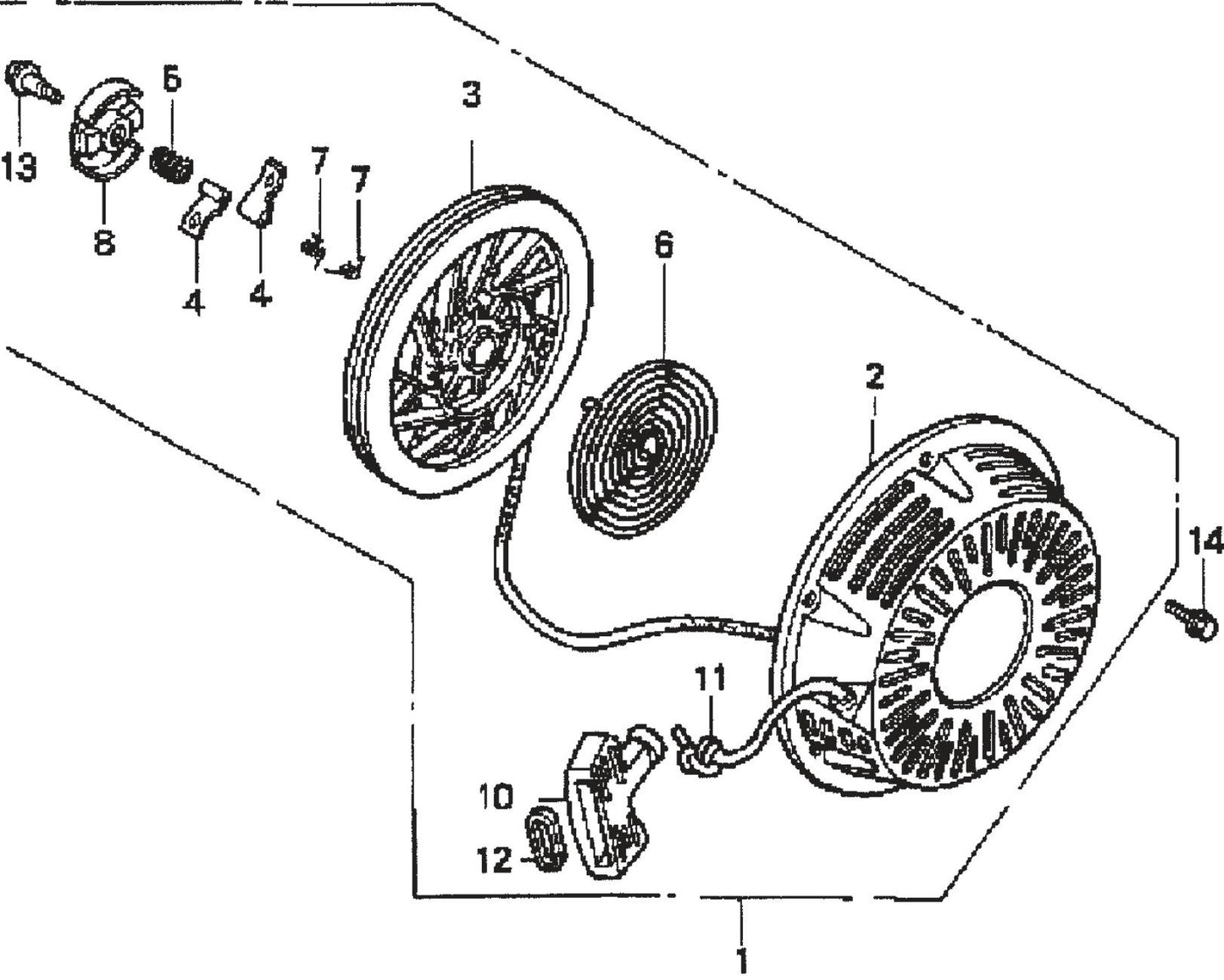 QP301TH HONDA GX240K1PA2 ENGINE Recoil Starter Assembly Parts By Multiquip