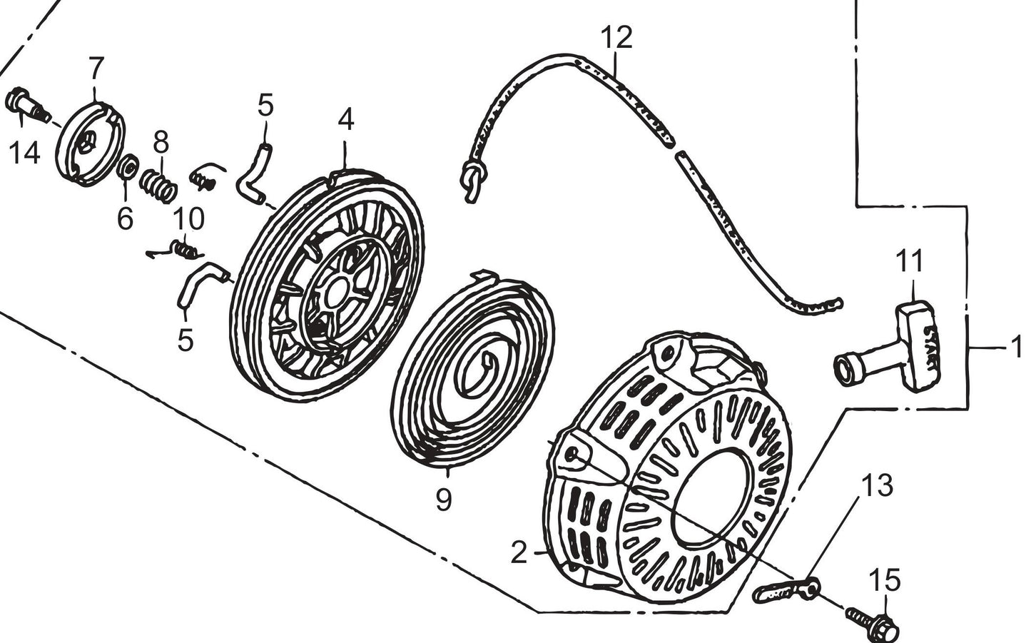 MVC80VH/VHW Recoil Starter Assembly Parts