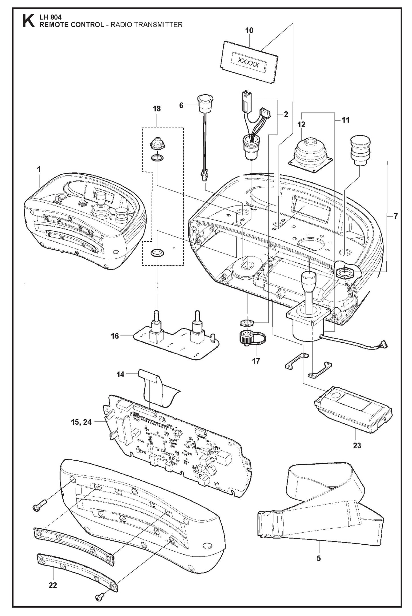 Remote Control - Radio Transmitter Parts For LH 804 By Husqvarna
