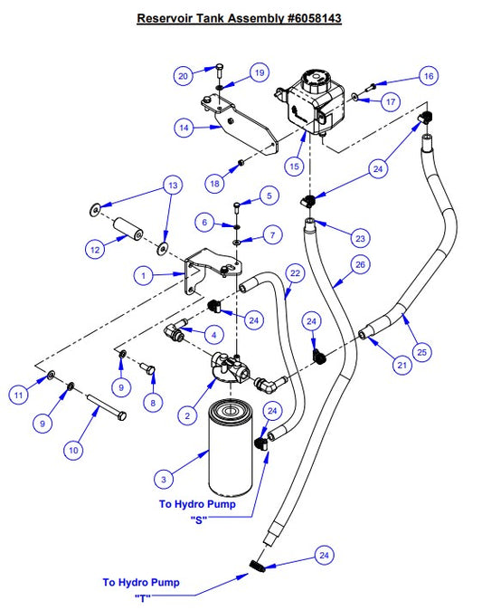 CC5048DCV, CC5048DCV-3, CC5049 Reservoir Tank Assembly Parts