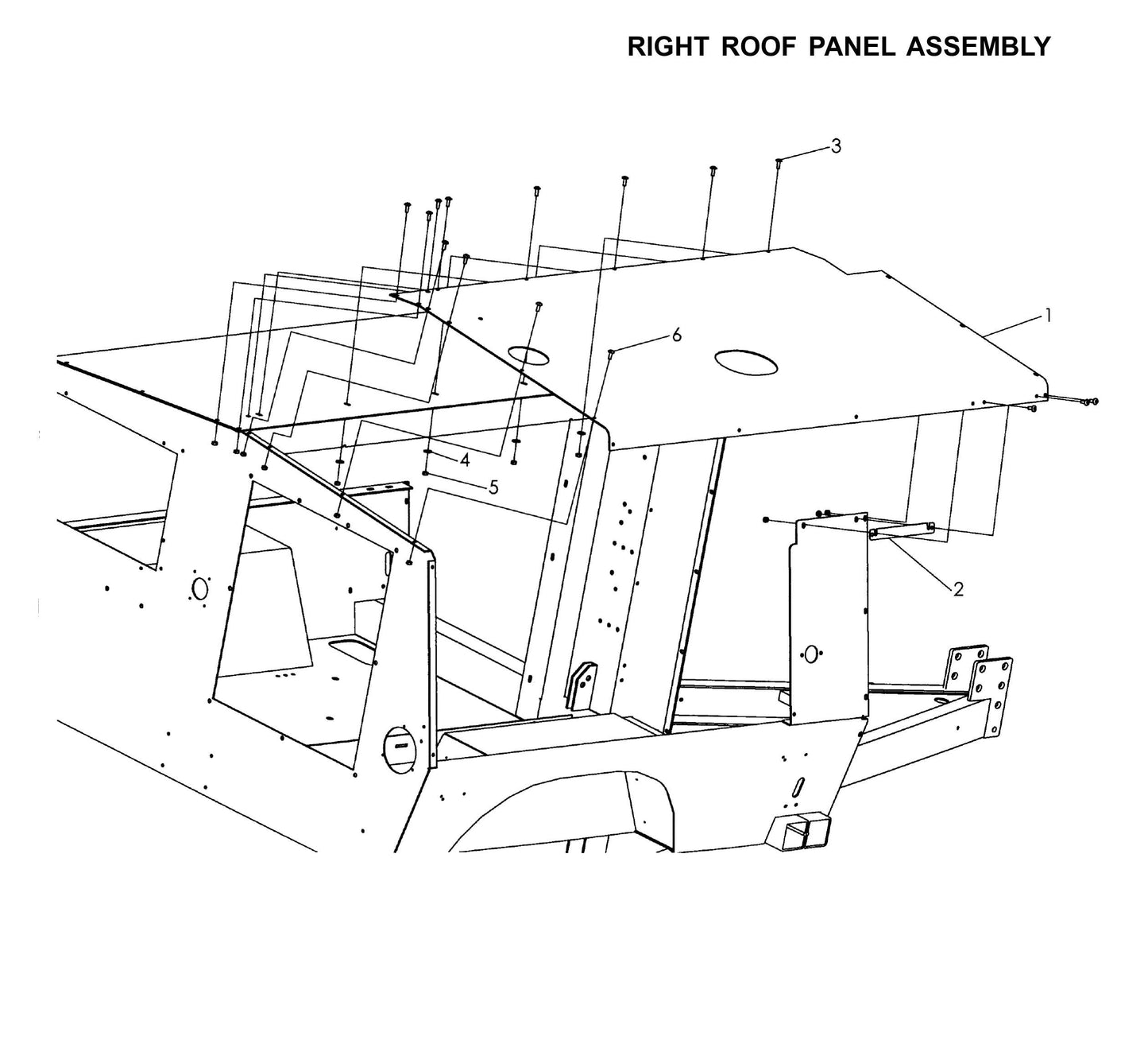 V-Series Maxi-Lite 15-20KW-Right Roof Panel Assembly Parts By Allmand