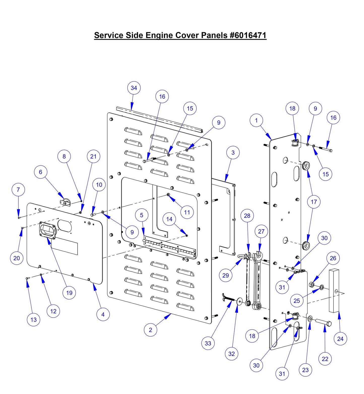 CC8574DD Service Side Engine Cover Panels