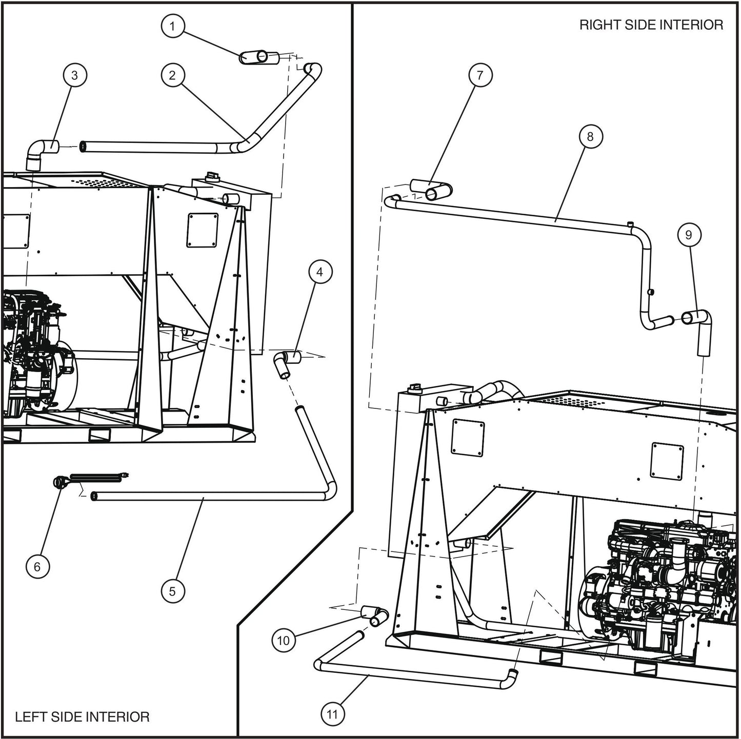 Radiator Tubing Assembly Parts for SH-750 (17-000001 and UP) by Allmand