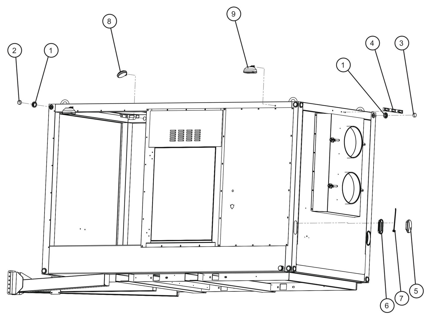 Trailer Lighting Assembly Parts for SH-750 (17-000001 and UP) by Allmand