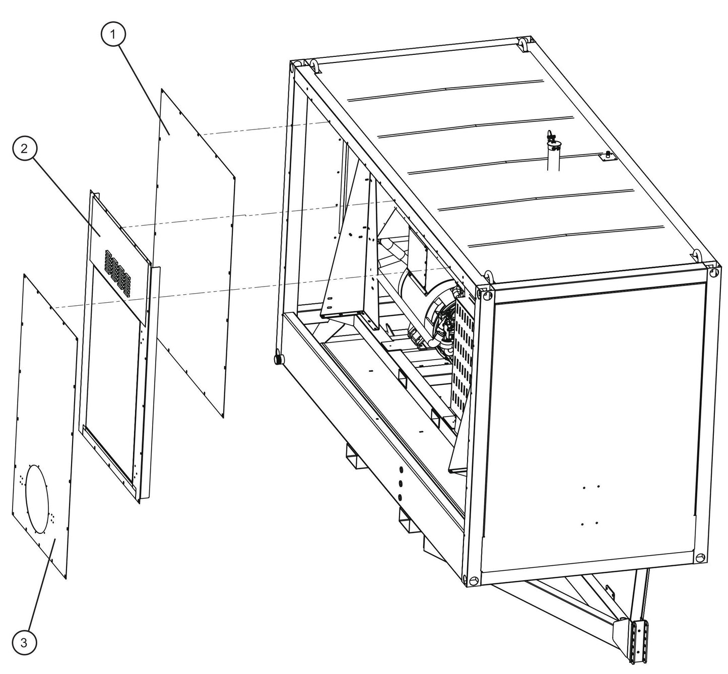 Right Side Panels Assembly Parts for SH-750 (17-000001 and UP) by Allmand