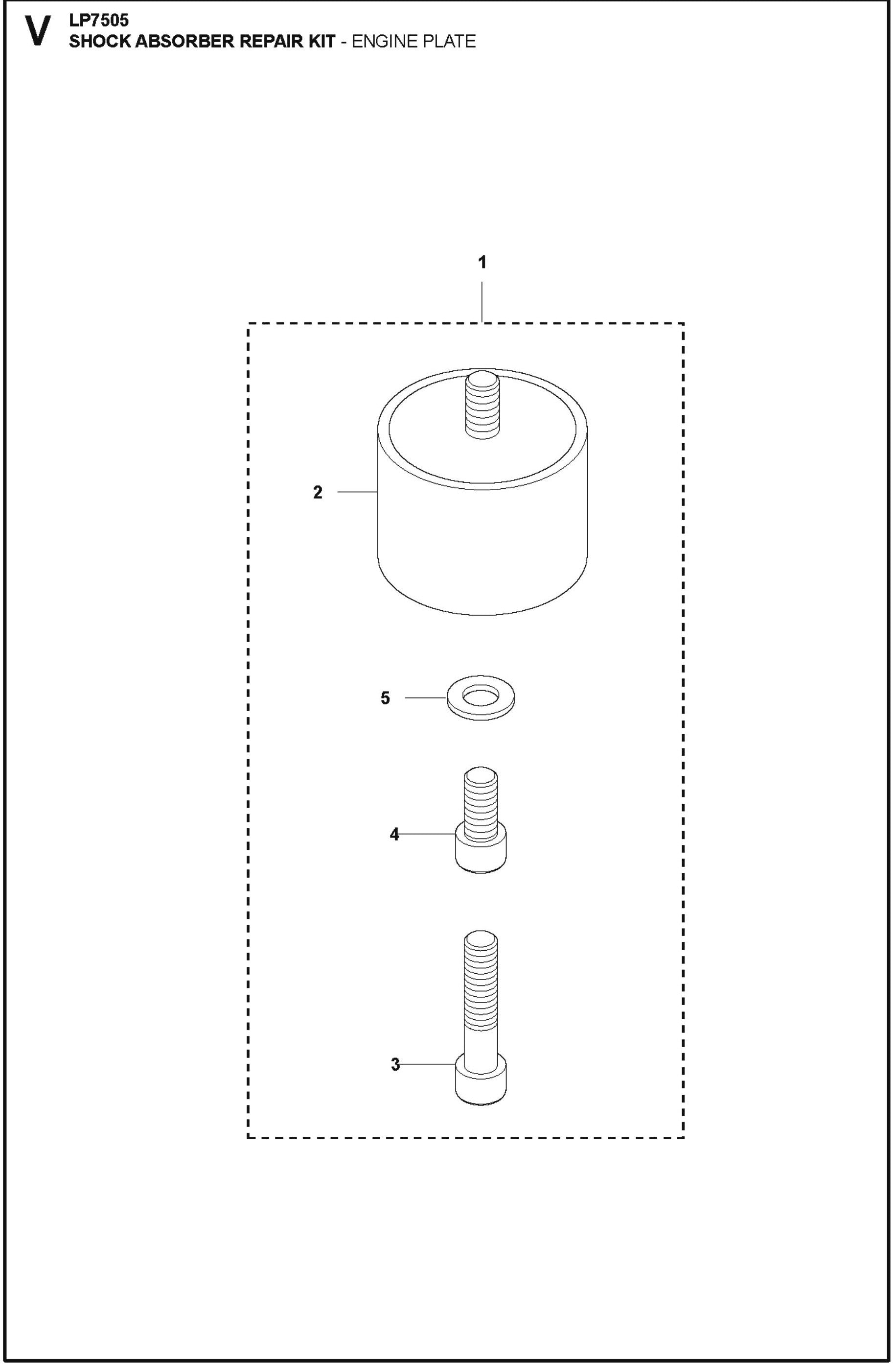 Shock Absorber Repair Kit- Engine Plate Parts For LP7505 Walk Behind Roller By Husqvarna
