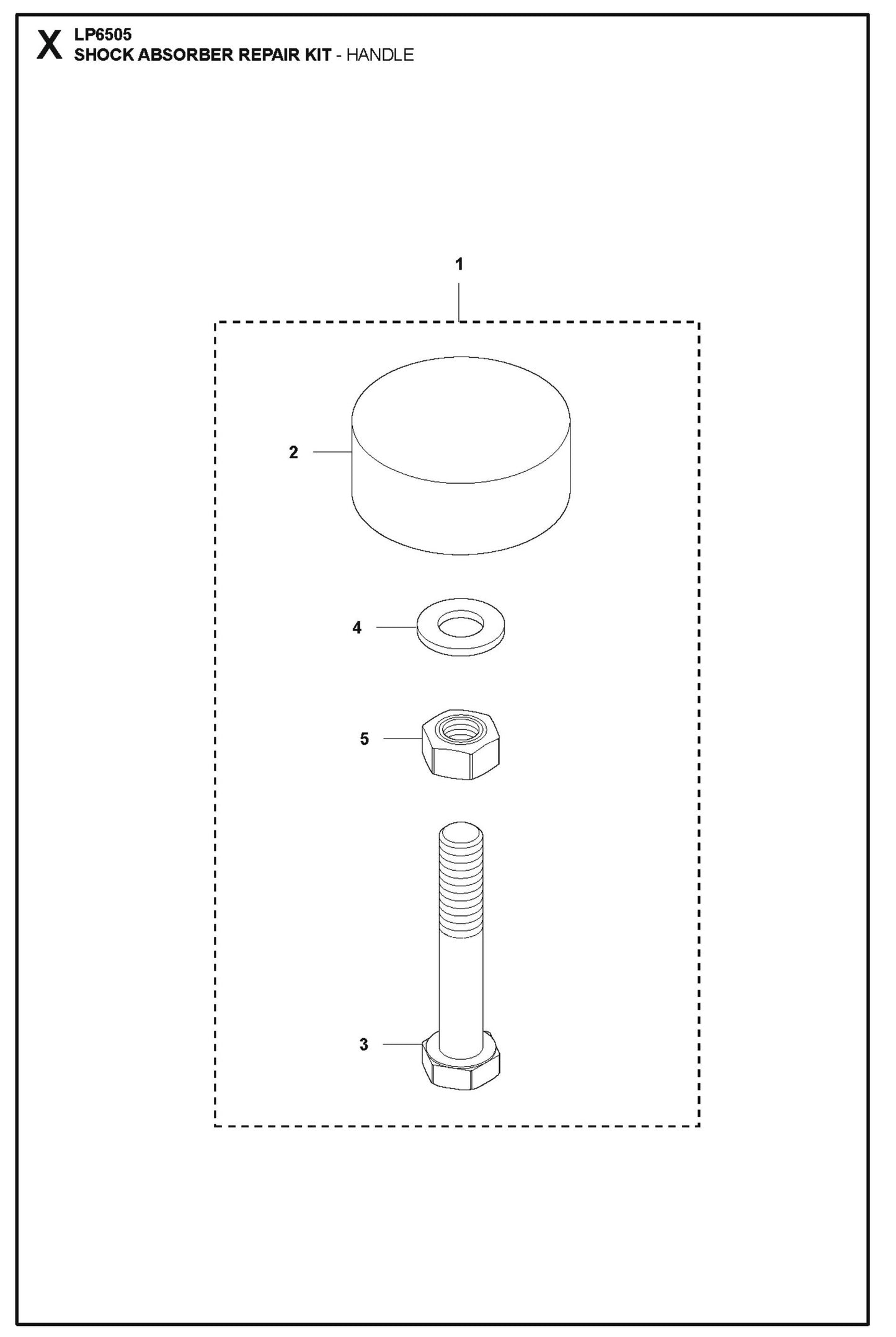 Shock Absorber Repair Kit - Handle Parts For LP 6505 Walk Behind Roller By Husqvarna