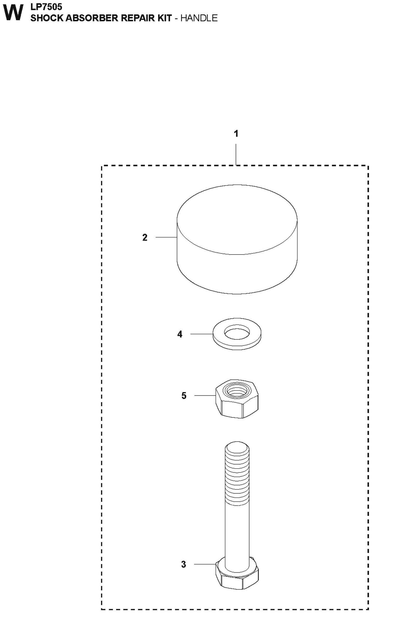 Shock Absorber Repair Kit- Handle Parts For LP7505 Walk Behind Roller By Husqvarna