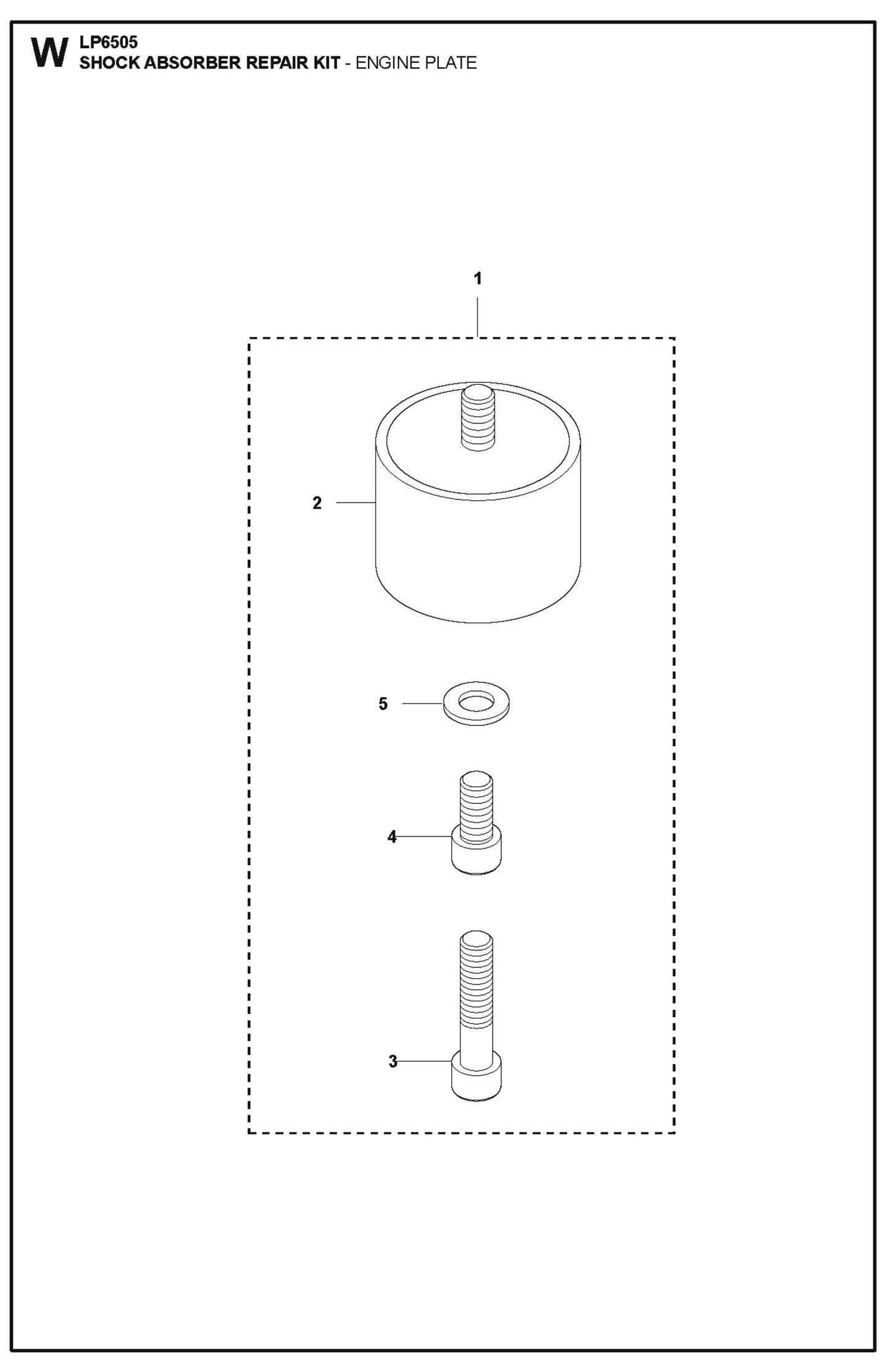 Shock Absorber Repair Kit - Engine Plate Parts For LP6505 Walk Behind Roller By Husqvarna