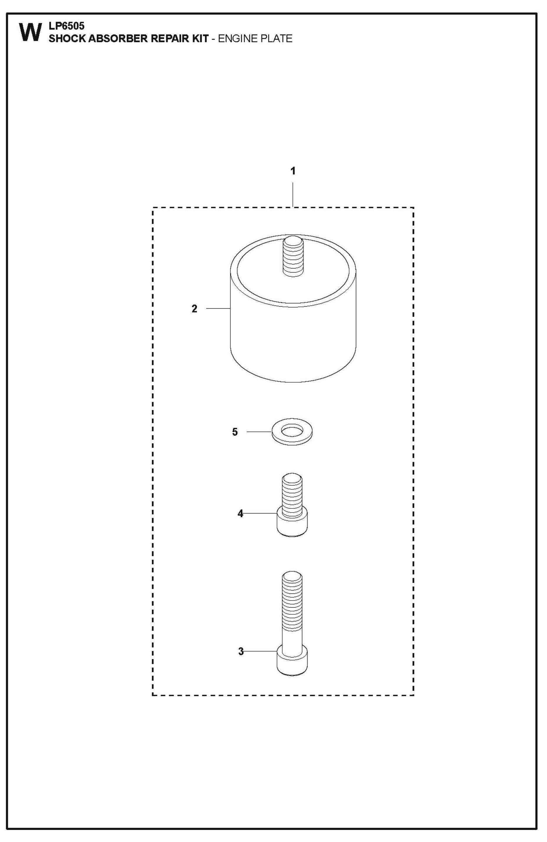 Shock Absorber Repair Kit - Engine Plate Parts For LP6505 Walk Behind Roller By Husqvarna