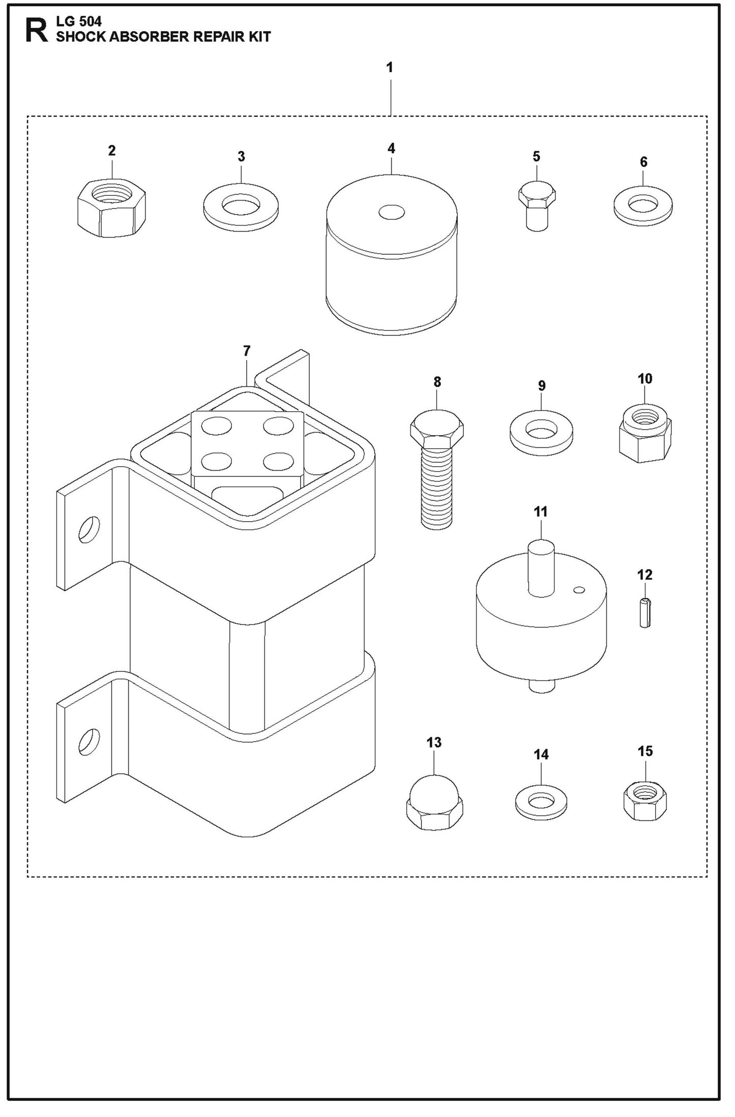 Shock Absorber Repair Kit Parts For LG 504 Reversible Plate Compactor By Husqvarna