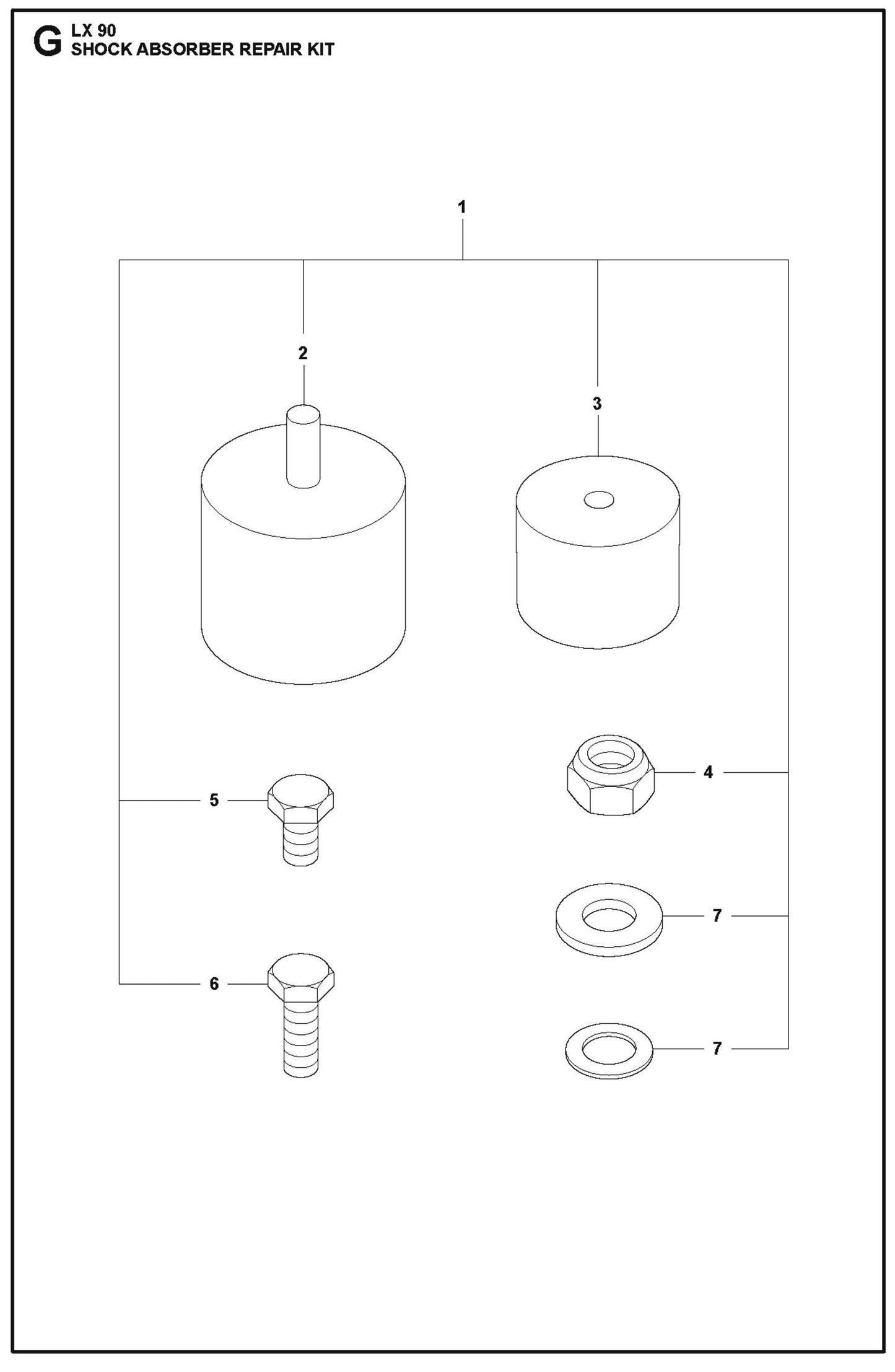 Shock Absorber Repair Kit Parts For LX90 Compaction Rammers By Husqvarna
