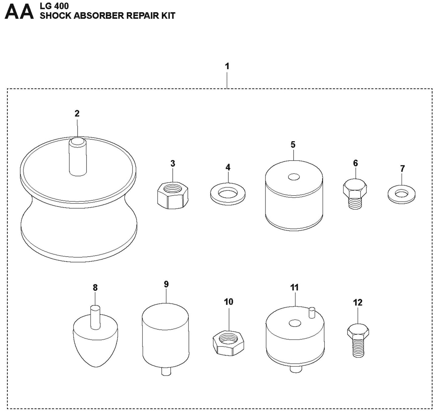Shock Absorber Repair Kit Parts For LG 400 Diesel By Husqvarna