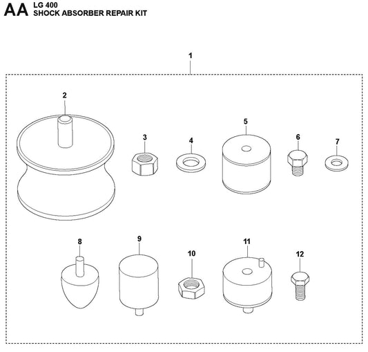 Shock Absorber Repair Kit Parts For LG 400 Diesel By Husqvarna