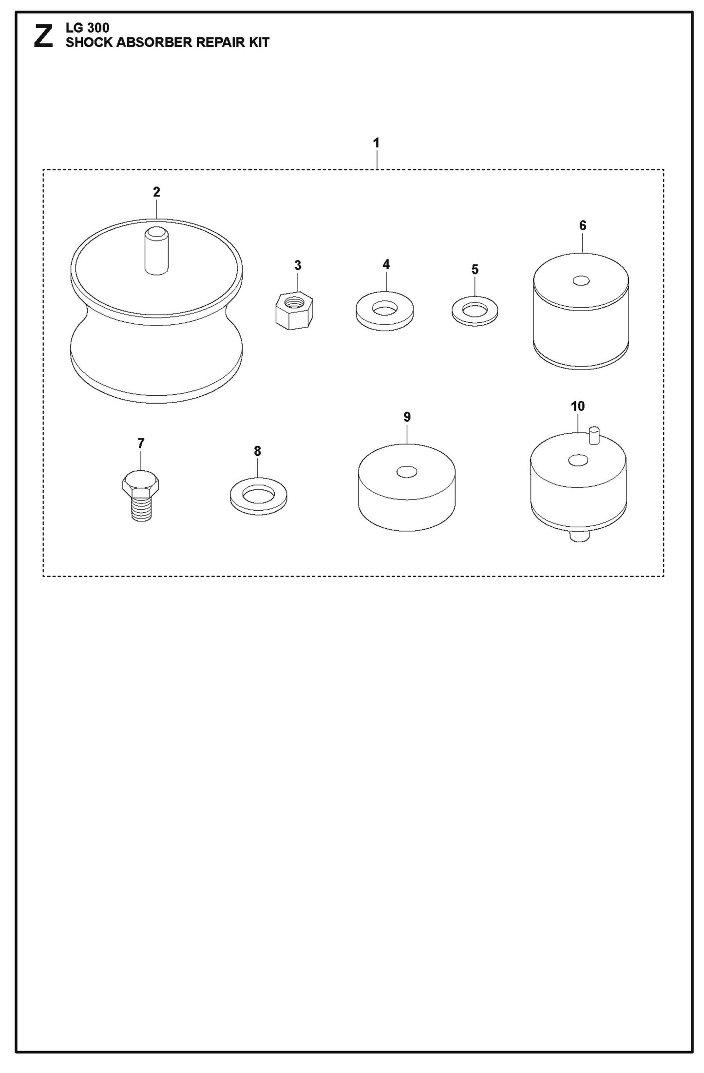 Shock Absorber Repair Kit Parts For LG 300 Diesel By Husqvarna