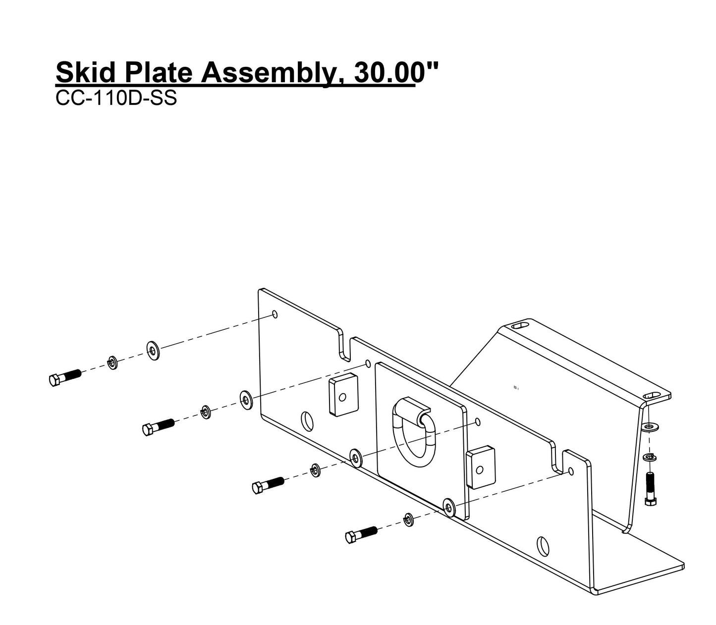 CC-110D-SS Skid Plate Assembly Parts, 30.00"