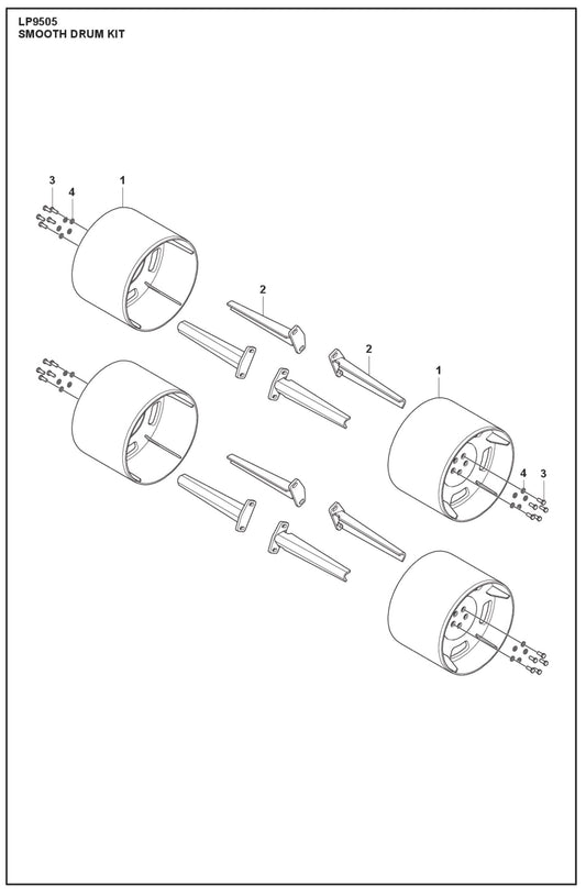 Smooth Drum Kit Parts For LP9505 Trench Roller By Husqvarna