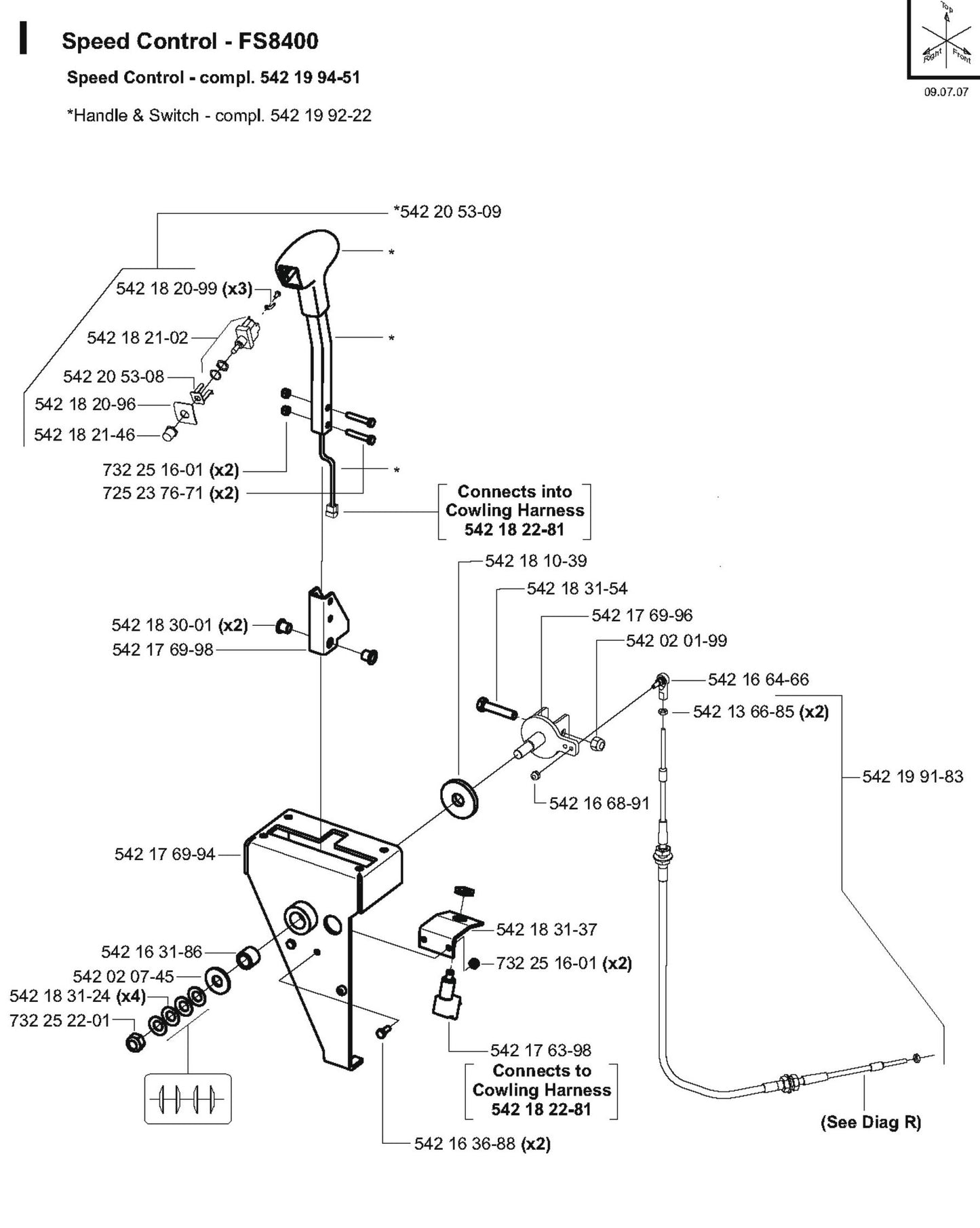 Speed Control Parts for FS8400 D By Husqvarna