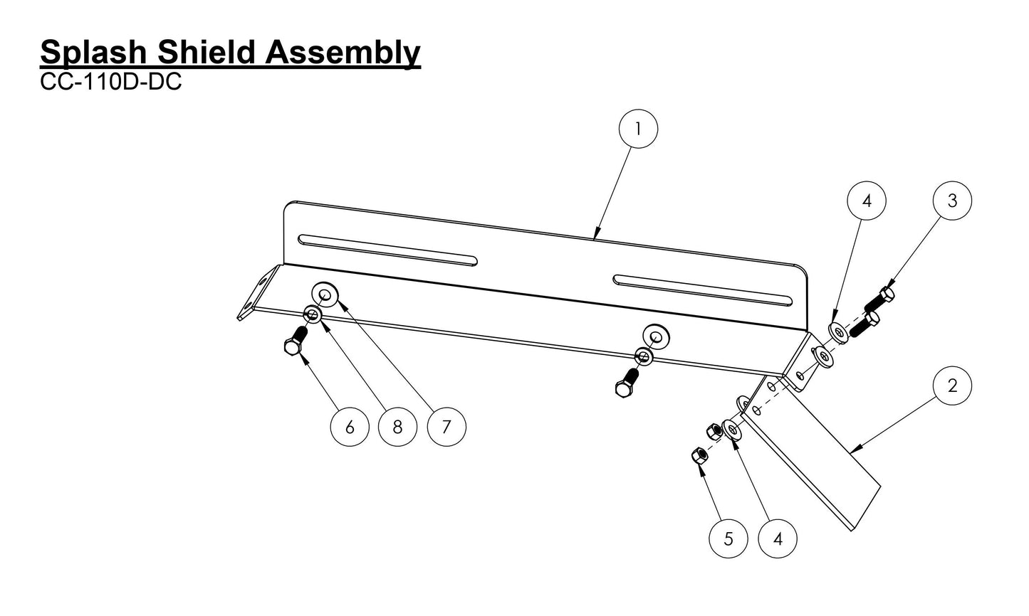 CC-110D-DC Splash Shield Assembly Parts
